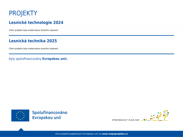 Projekty Lesnické technologie 2024 a Lesnická technika 2025